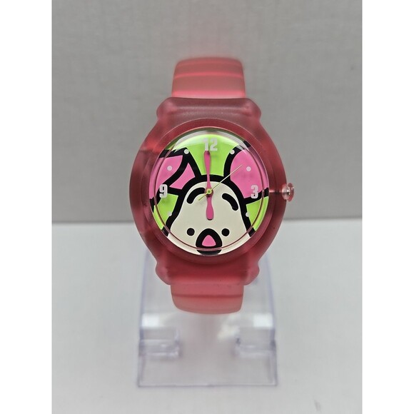 Disney Snap Kids Watch Pink Jelly Strap Quartz 30M New Battery Japan SII Movt WR - Picture 1 of 11